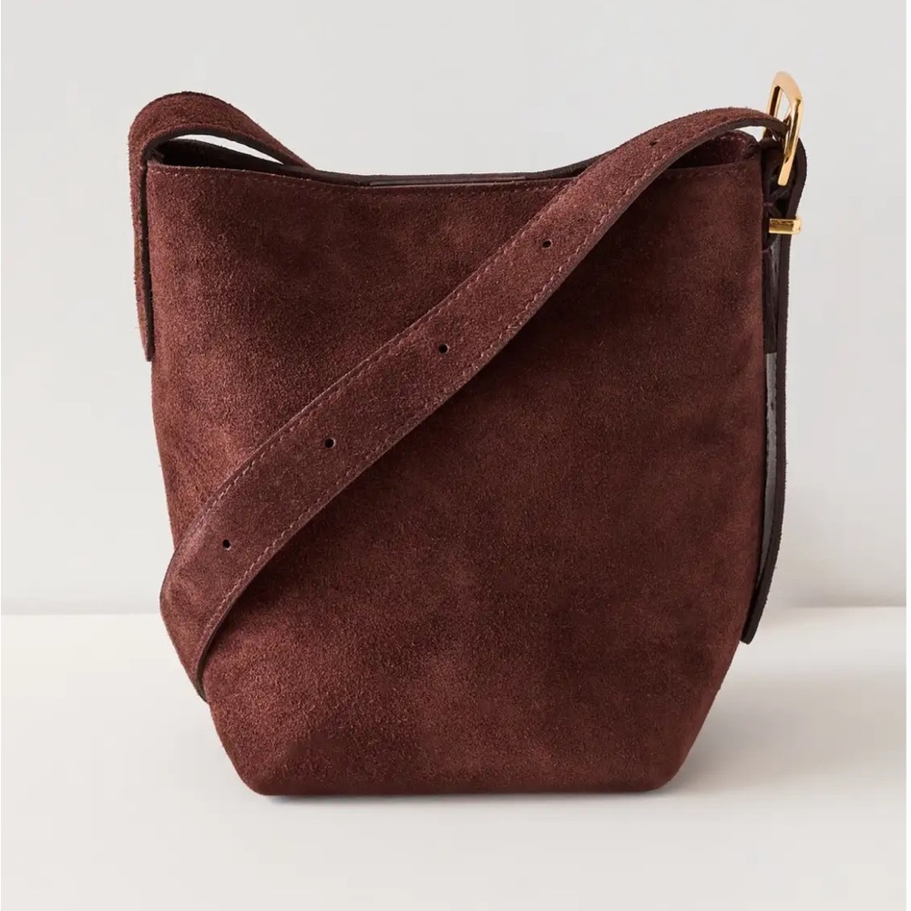 NWT Madewell Essential Mini Bucket Tote in Cinnamon Raisin Suede
